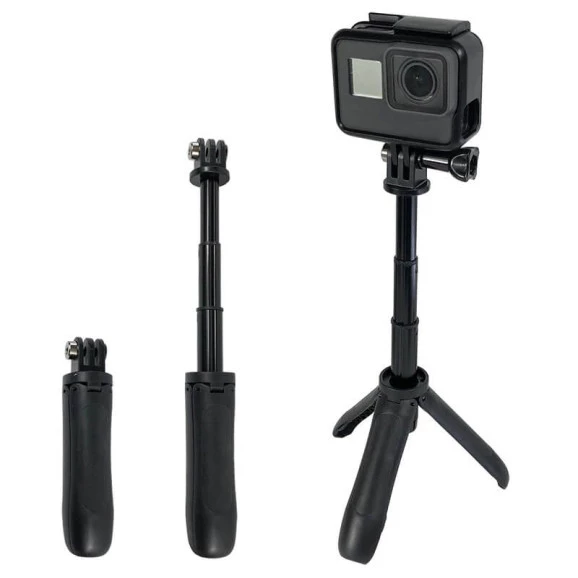 Mini Bastão de Mão Tripé para GoPro e Câmeras Compactas