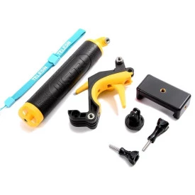 Bastão Flutuante e Gatilho Telesin Com Suporte para GoPro e Smartphone