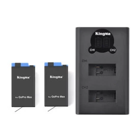 Carregador Duplo + 2 Baterias para GoPro MAX - KingMa