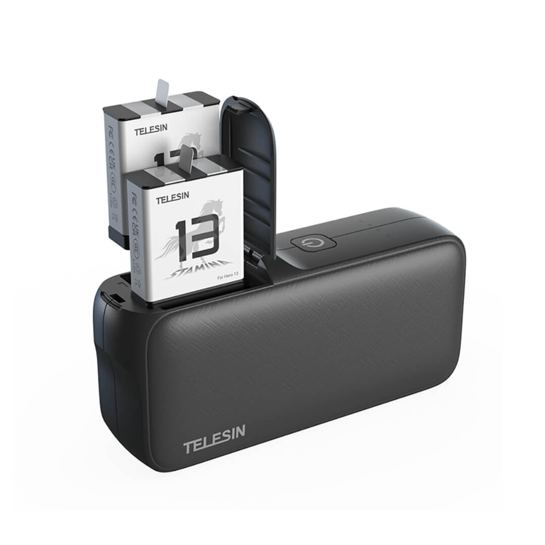 Carregador Power Bank 10000mAh para GoPro Hero 13 Black - Telesin Carregador Power Bank 10000mAh para GoPro Hero 13 Black - Telesin