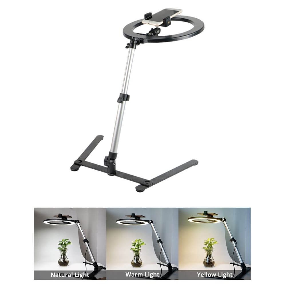 Iluminador de Led Ring Light 10 Polegadas com Suporte de Mesa