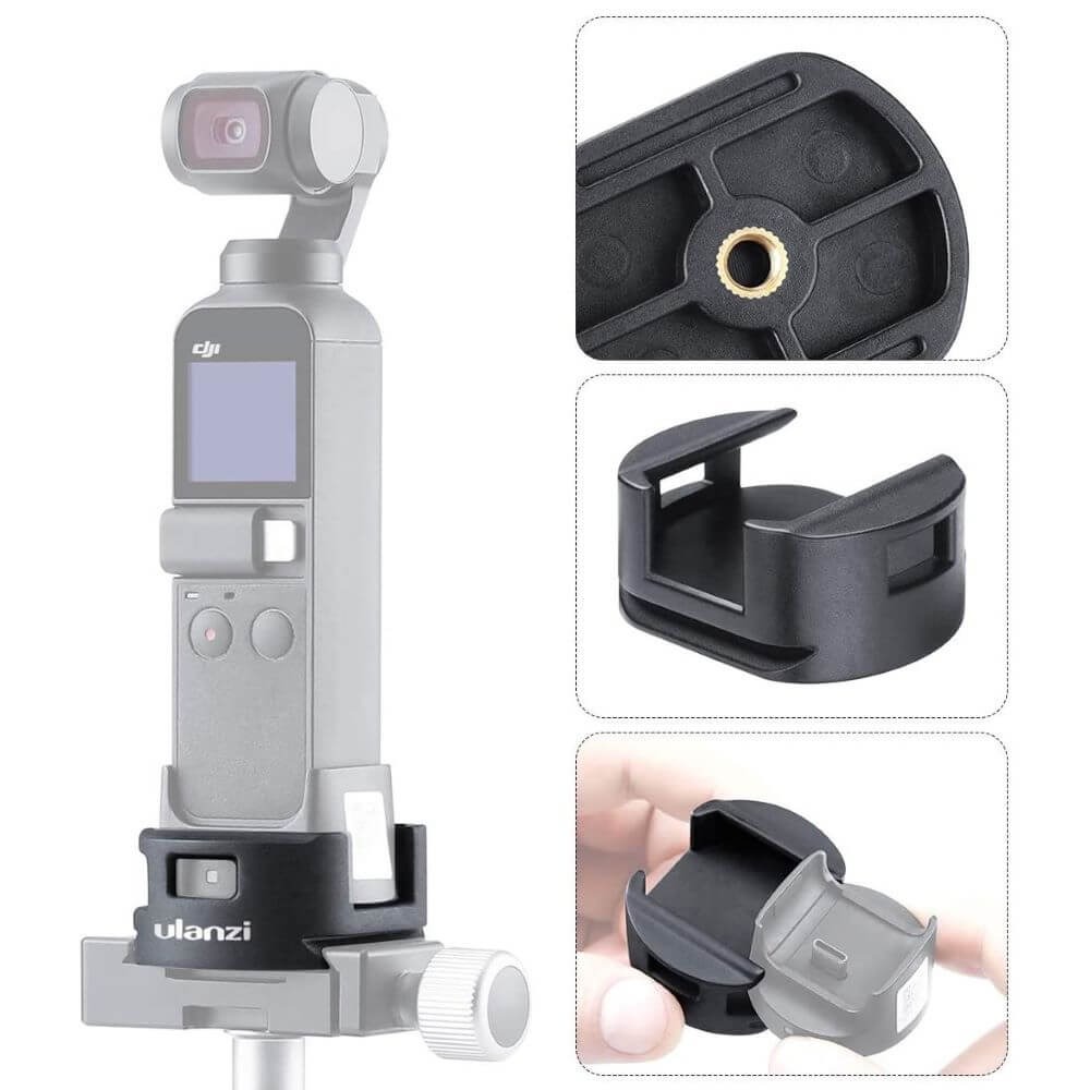 Suporte Base de Montagem para DJI Osmo Pocket com Encaixe 1/4 Polegadas - Ulanzi