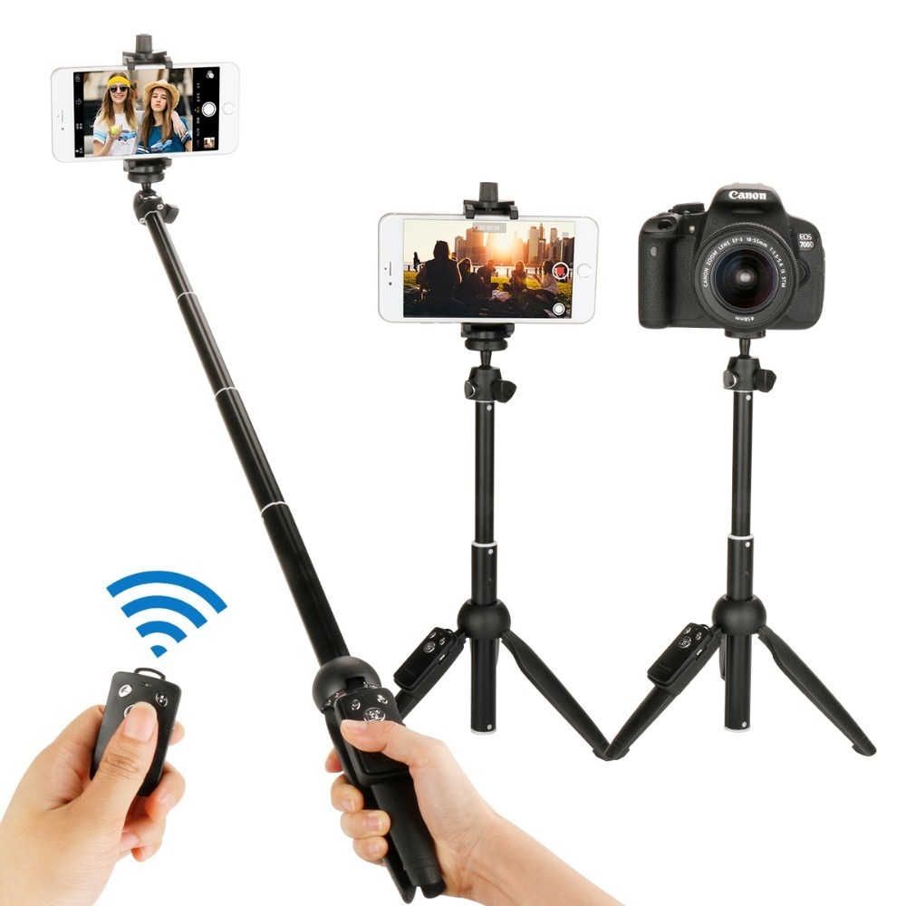 Tripé e Bastão para Celular com Controle Disparador Bluetooth - Yunteng YT-9928