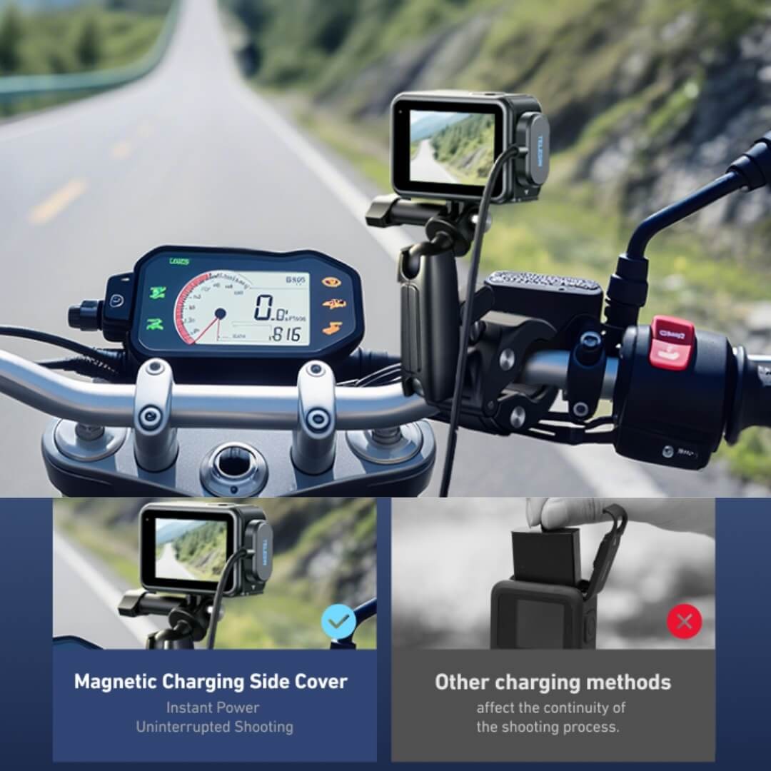 Kit de Carregamento Magnético para GoPro Hero 13 / 12 / 11 / 10 / 9 Black - Telesin