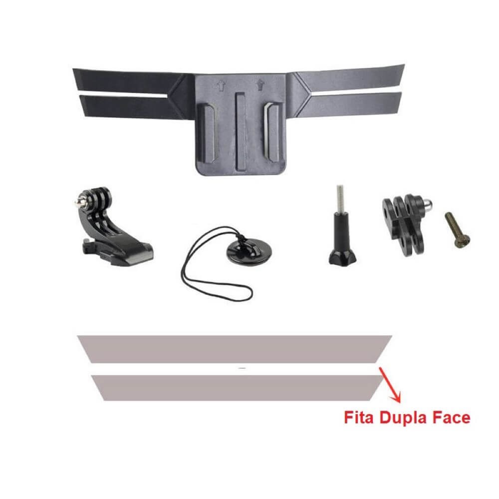 Suporte Adesivo Capacete Queixo para GoPro ou Câmeras Similares