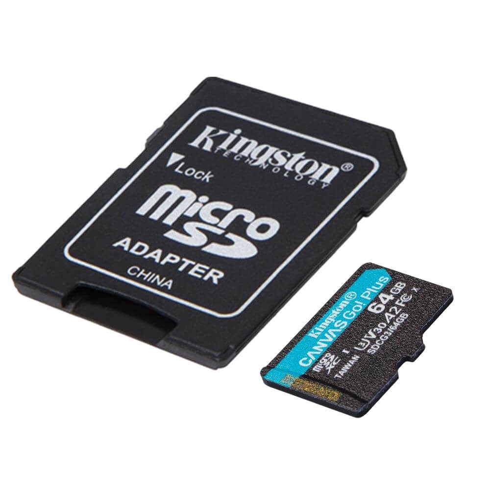 Cartão MicroSDXC 64GB Kingston Canvas Go! Plus UHS-I U3 V30 A2 170mb/s