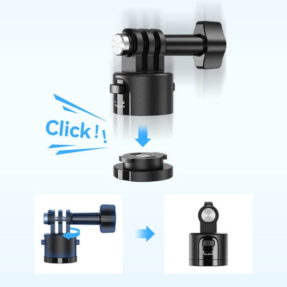 Suporte Engate Rápido Magnético para GoPro e Similares - Telesin
