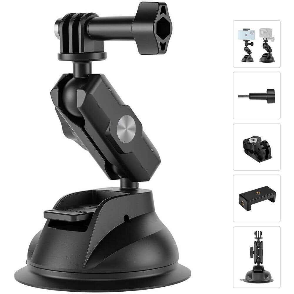Suporte Ventosa para GoPro e Similares / Celular - Telesin