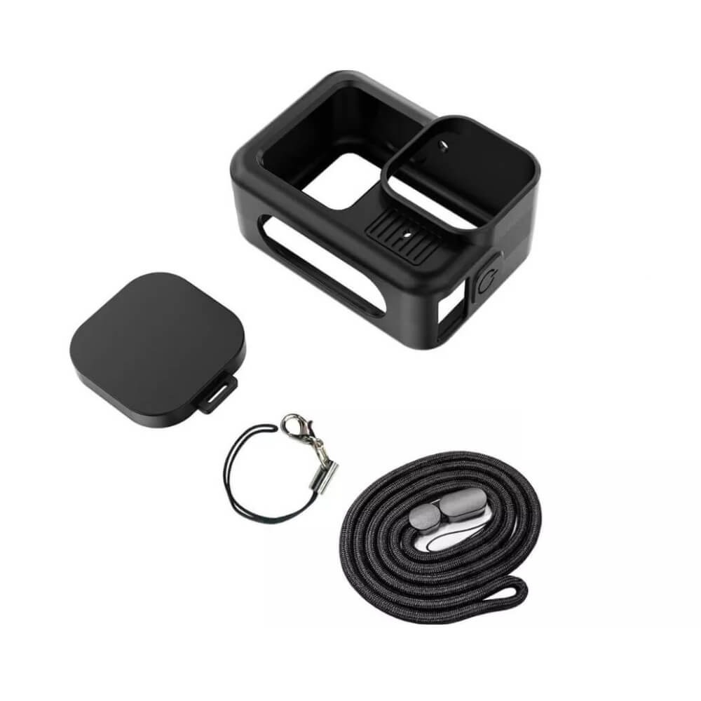 Capa de Silicone para GoPro Hero 13 Black + Tampa para Lente Cor: Preto