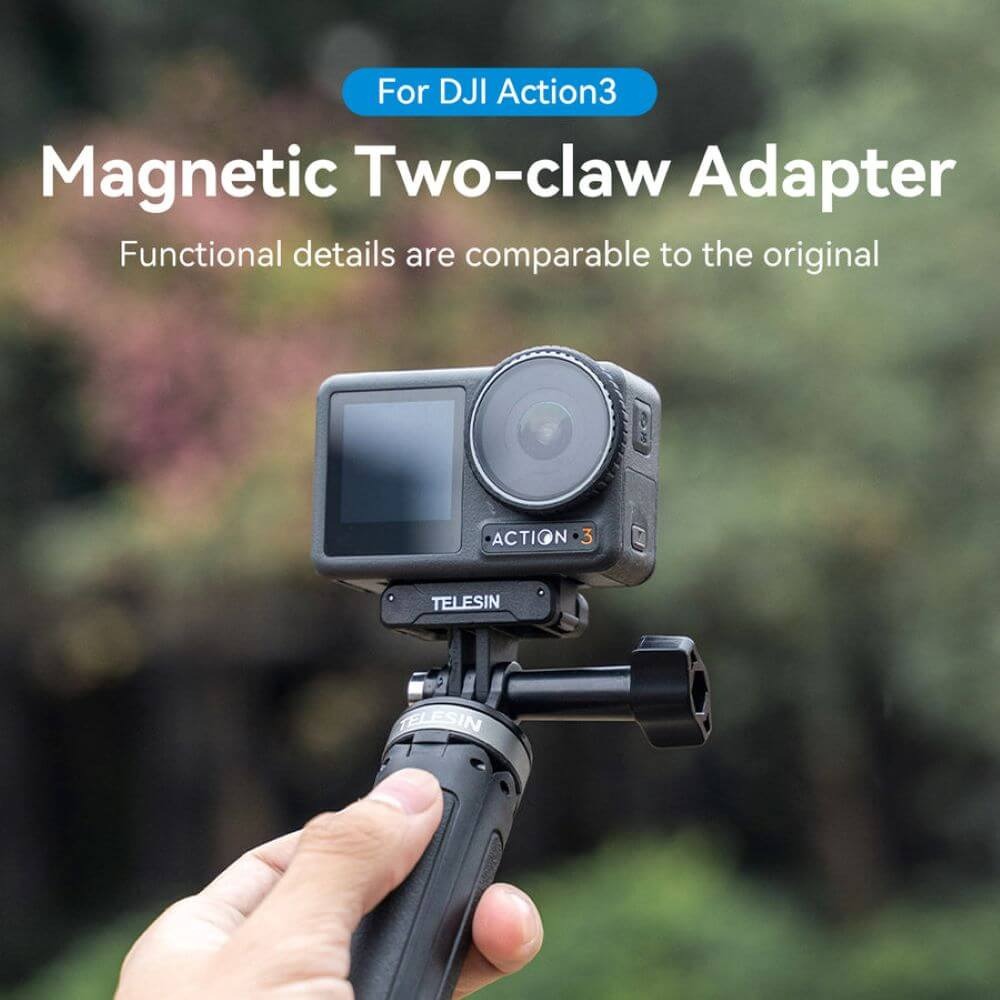 Adaptador Magnético para DJI Osmo Action 5 Pro / 3 / 4 com Encaixe em Acessórios GoPro - Telesin