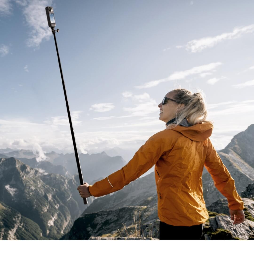 Bastão Extensor para Câmeras GoPro Dji Insta360 X2 / X3 / X4 / X5 - Telesin 120cm