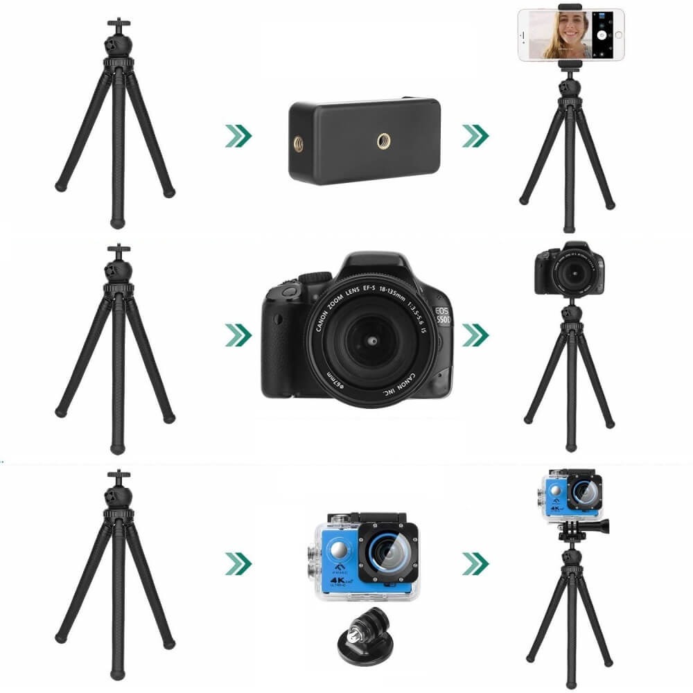 Tripé Articulado para Celular / GoPro / Câmeras Compactas - 25cm