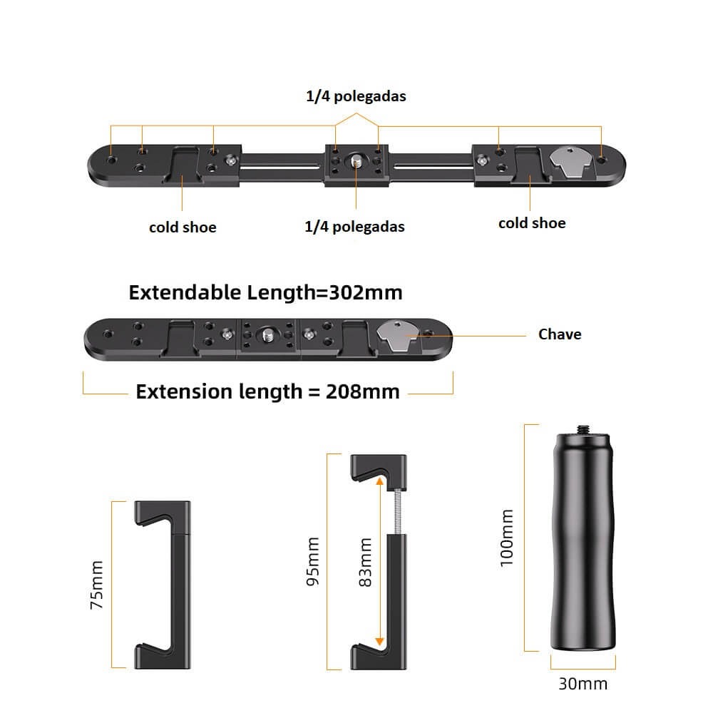 Suporte Estabilizador Manual para Celular e Câmera - Apexel
