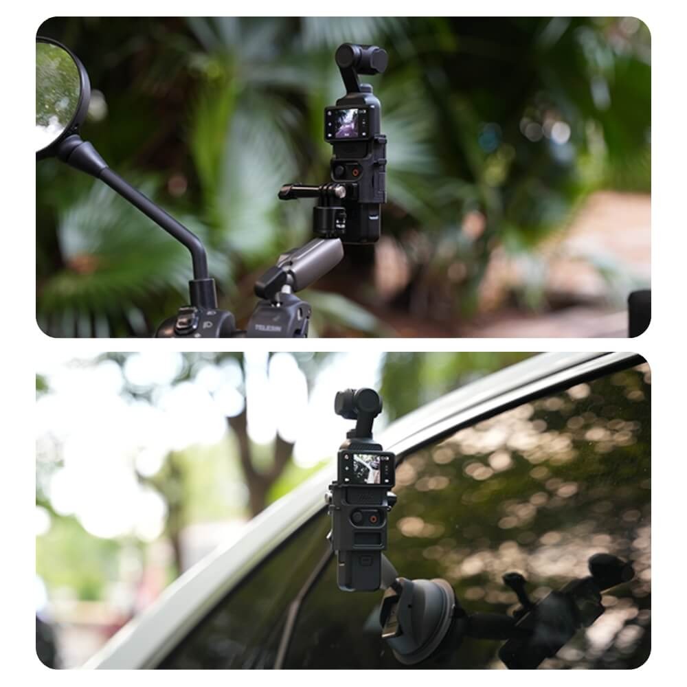 Suporte Adaptador de Expansão para Câmera DJI Osmo Pocket 3 - Telesin
