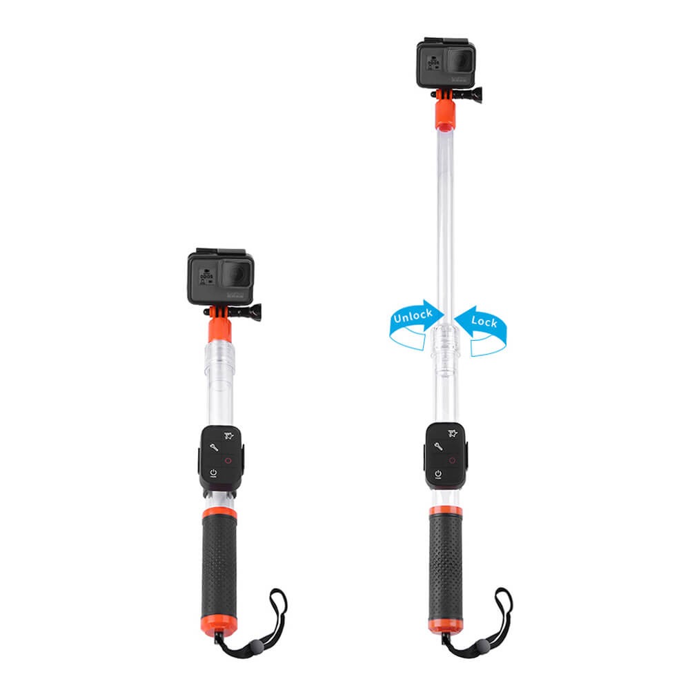 Bastão Flutuante Transparente para GoPro e Câmeras Similares - Telesin