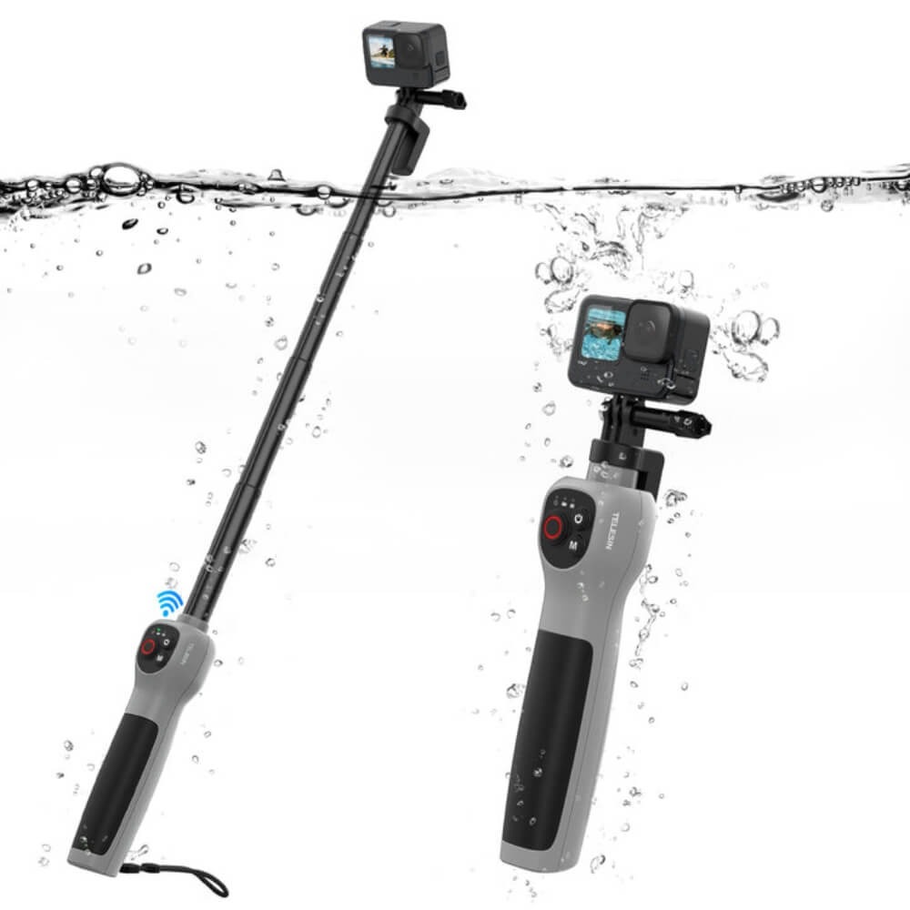 Bastão Extensor a Prova D’agua com Controle para GoPro Hero 13/12/11/10/9/8 - Telesin