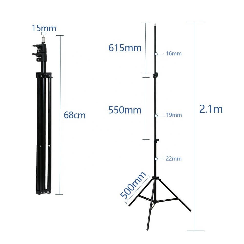 Tripé de Iluminação e Câmeras Encaixe 1/4 Polegadas - 2,10m
