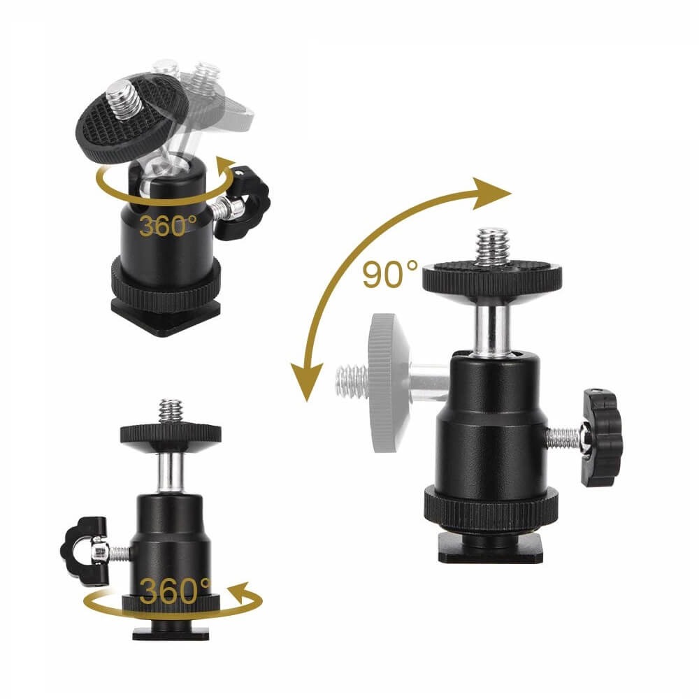 Adaptador Giratório Ball Head com Encaixe Sapata e 1/4 Polegadas