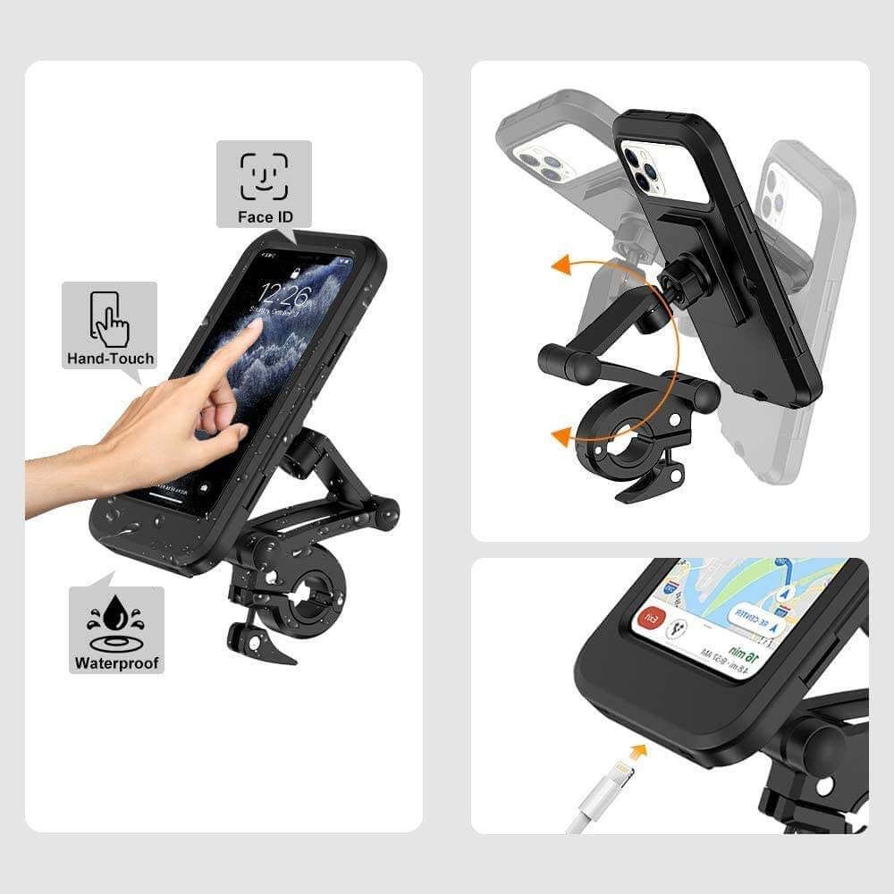 Suporte de Celular à Prova D'água para Guidão de Bike e Moto
