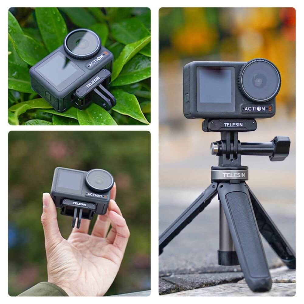 Adaptador Magnético para DJI Osmo Action 5 Pro / 3 / 4 com Encaixe em Acessórios GoPro - Telesin