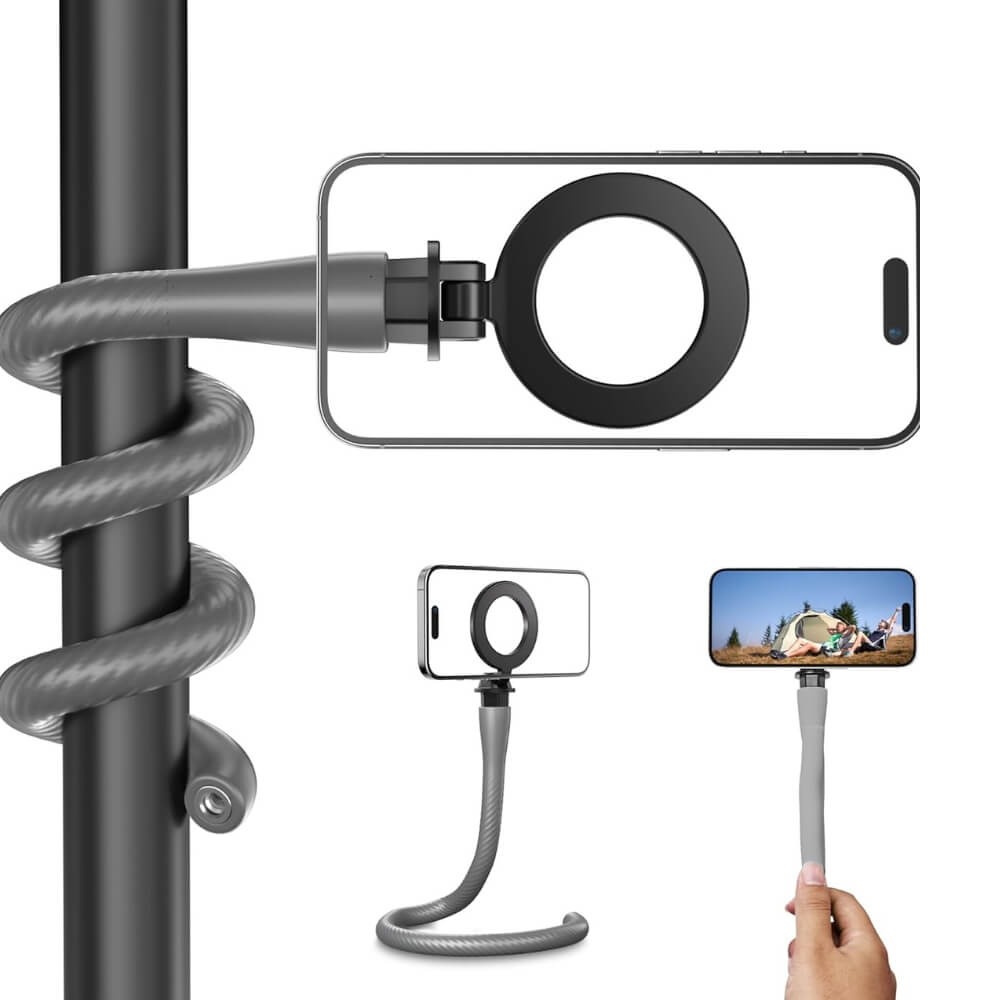 Braço Flexível Magnético para Celular - Telesin Cor Cinza