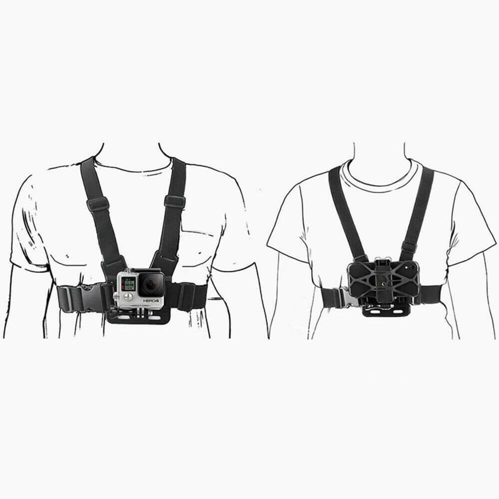 Suporte de Peito para Celular / GoPro e Câmeras Similares (2 em 1)