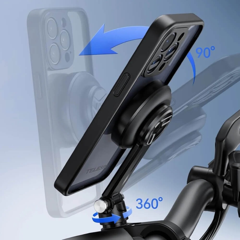 Suporte de Guidão Magnético para IPhone 15 Pro Max - Telesin