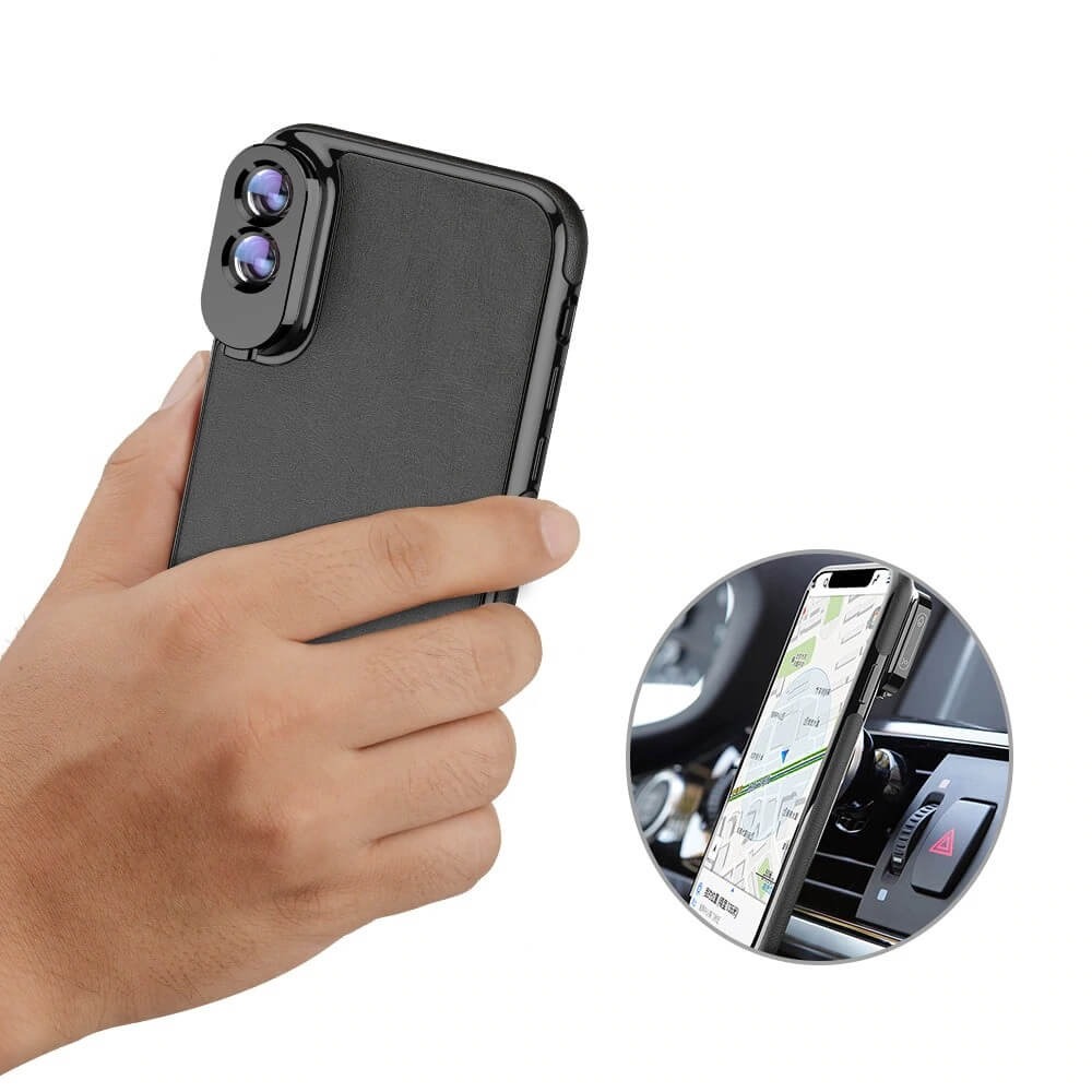 Lente Grande Angular e Telefoto  + Case para iPhone XS Max Apexel