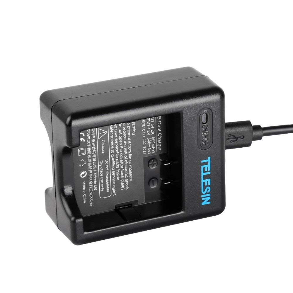 Carregador Duplo para Câmera XiaoMi Yi II 4K - Telesin Carregador Duplo para Câmera XiaoMi Yi II 4K - Telesin