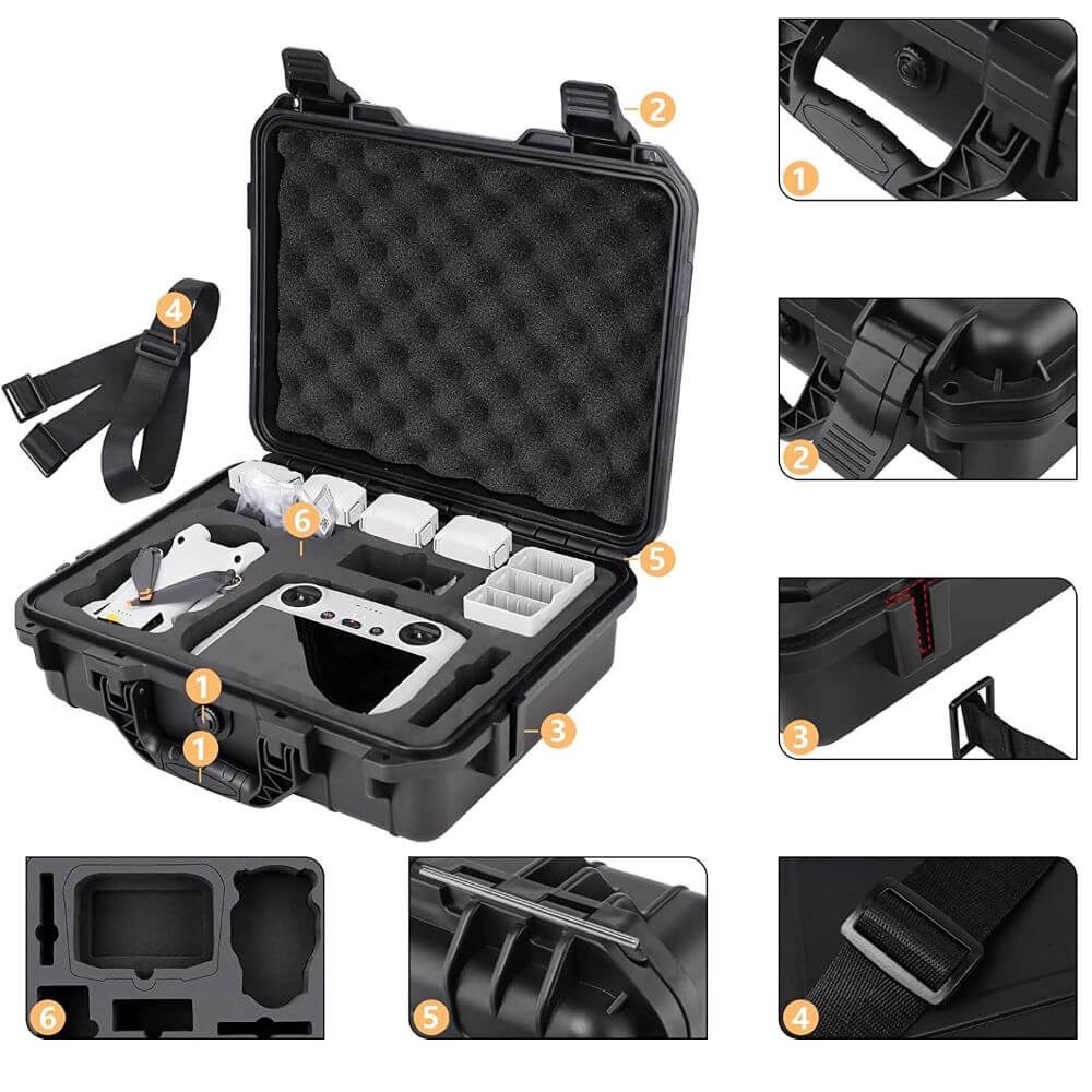 Maleta Estanque para Drone DJI Mini 3 Pro com Alça de Ombros