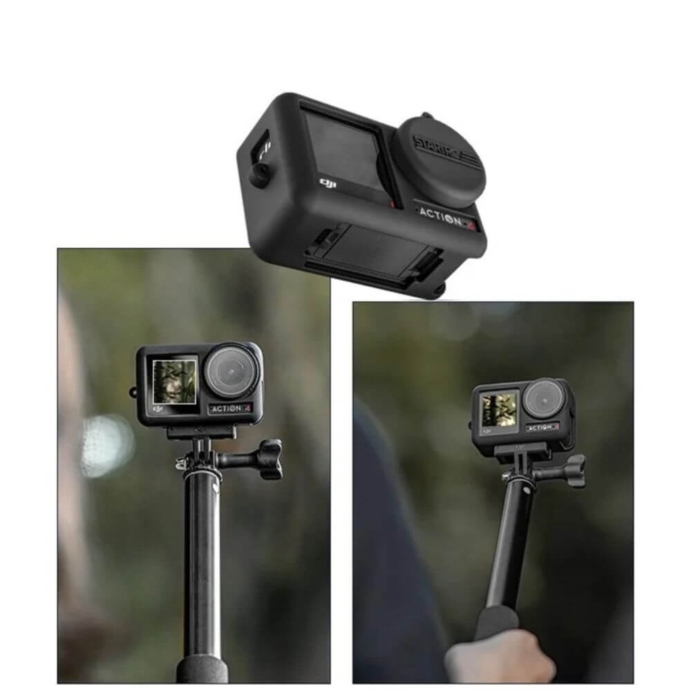 Capa de Silicone para DJI Osmo Action 3 / 4 + Cordão Pulso + Protetor de Lente - StartRC