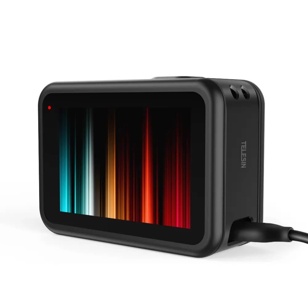 Porta Lateral para GoPro Hero 13 / 12 / 11 / 10 / 9 Black com Abertura Carregamento - Telesin