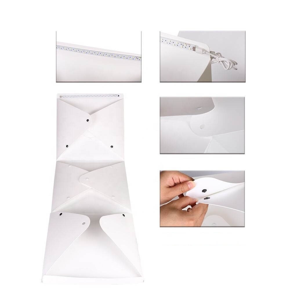 Mini Estúdio Fotográfico Portátil 40cm com Luzes de LED