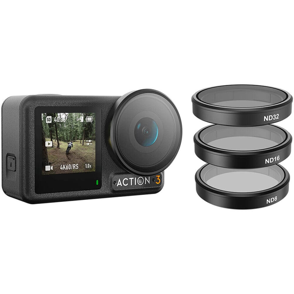 Kit de Filtros CPL e ND8/16/32 para DJI Osmo Action 3 / 4 / 5 Pro - Telesin