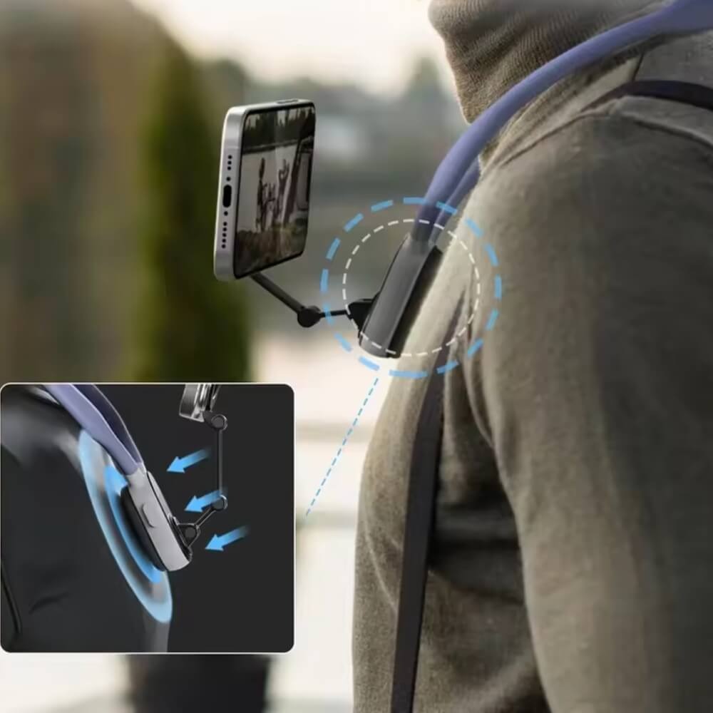 Alça de Pescoço Grande Magnético para Celular - Telesin Cor: Azul