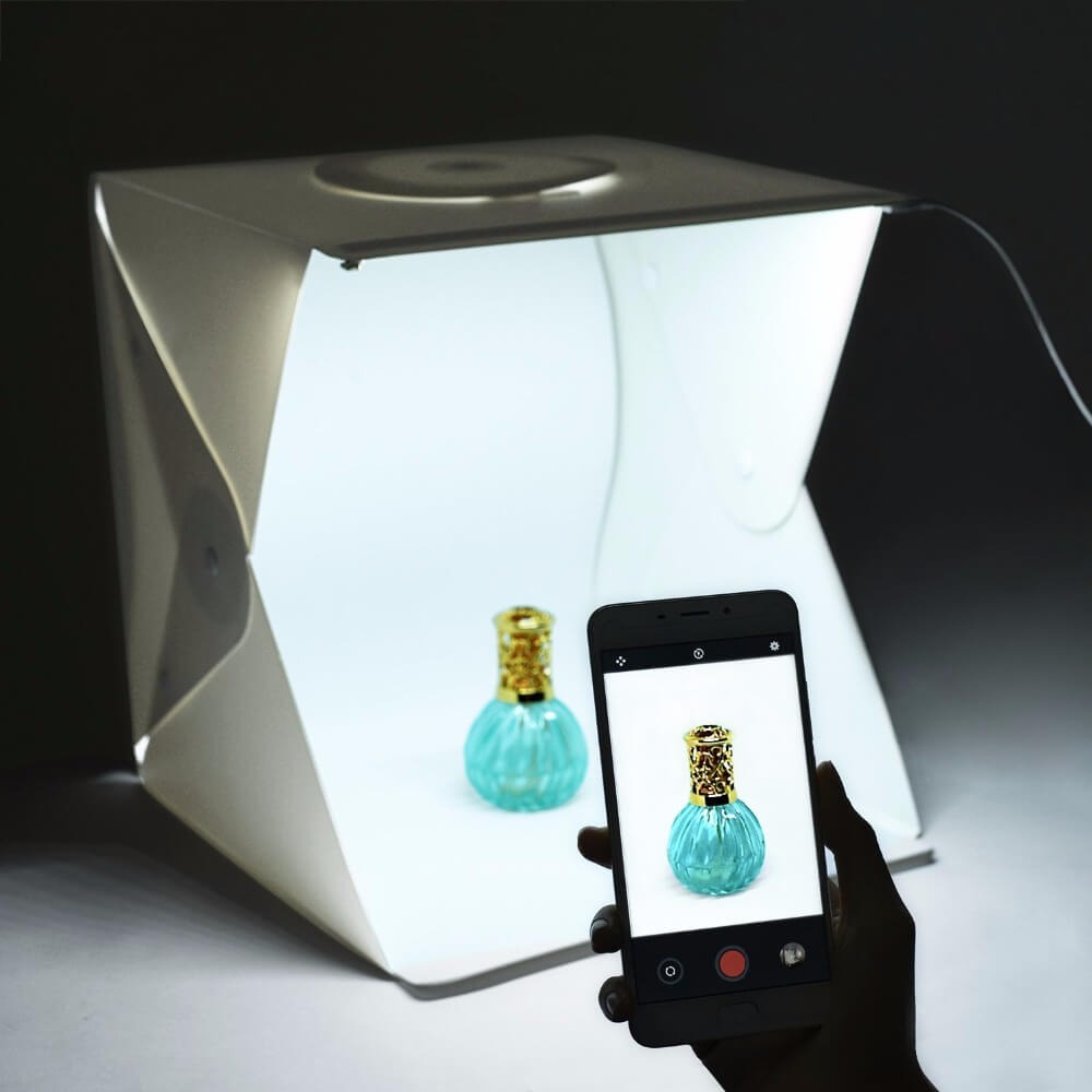 Mini Estúdio Fotográfico Portátil 40cm com Luzes de LED