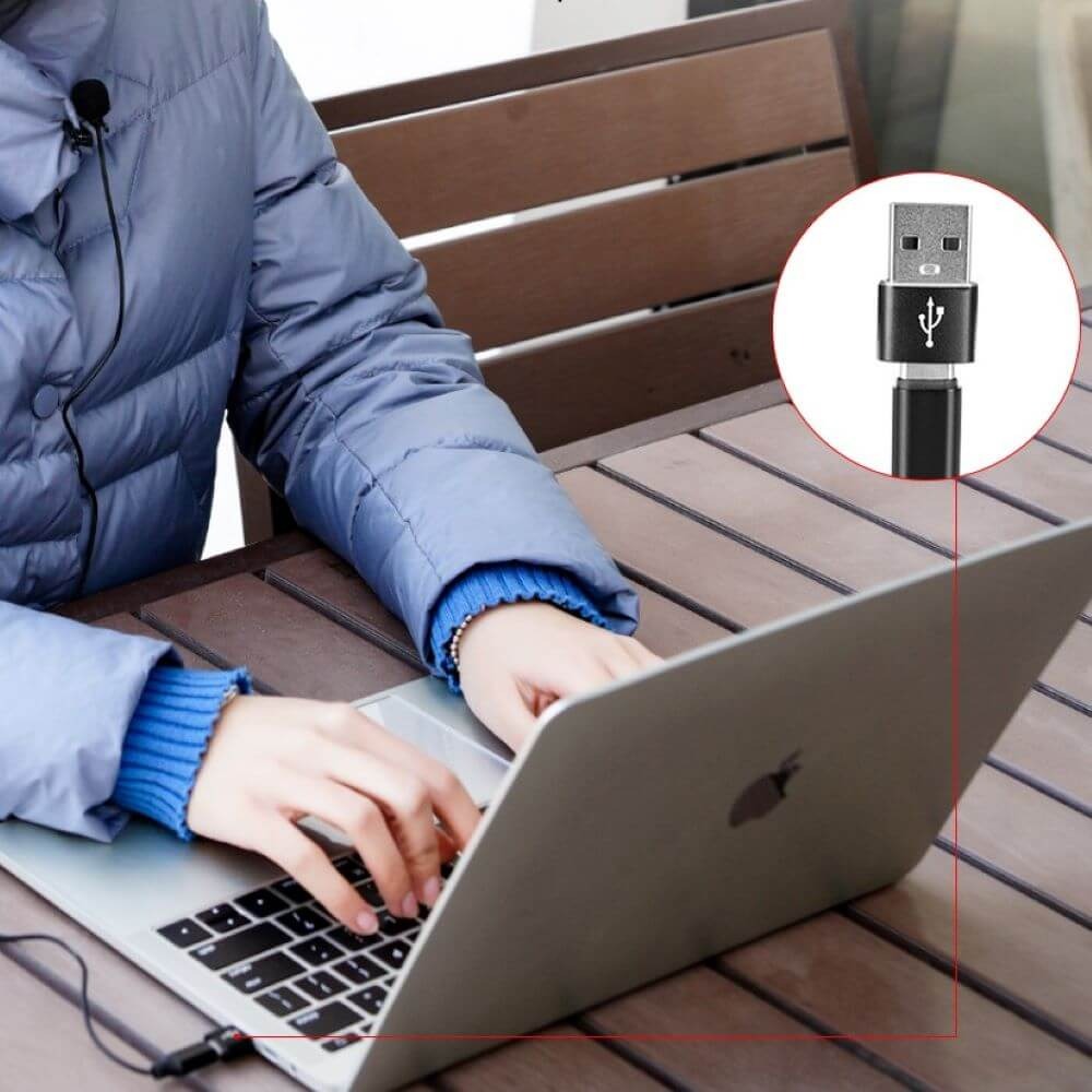 Microfone de Lapela para Celular e Tablet com Entrada USB-C - Sairen S-Lav L2