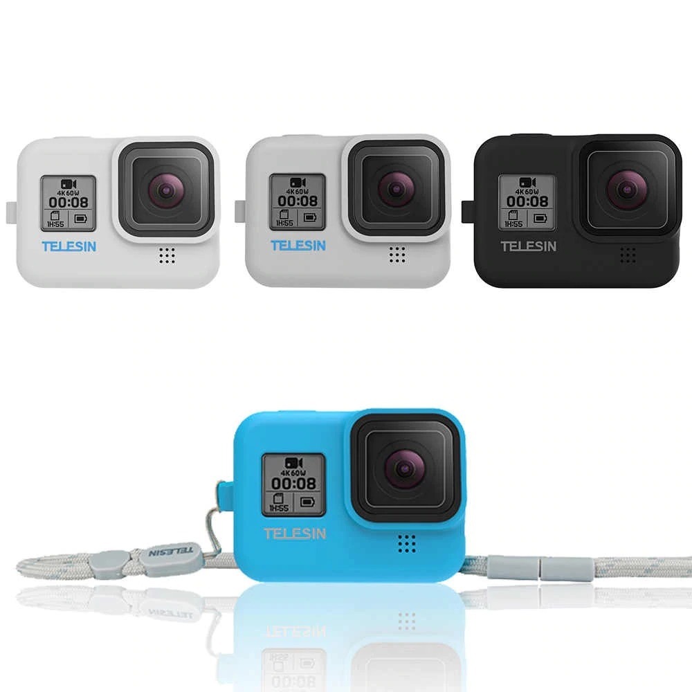 Capa de Silicone para GoPro Hero 8 Black + Cordão Ajustável Telesin