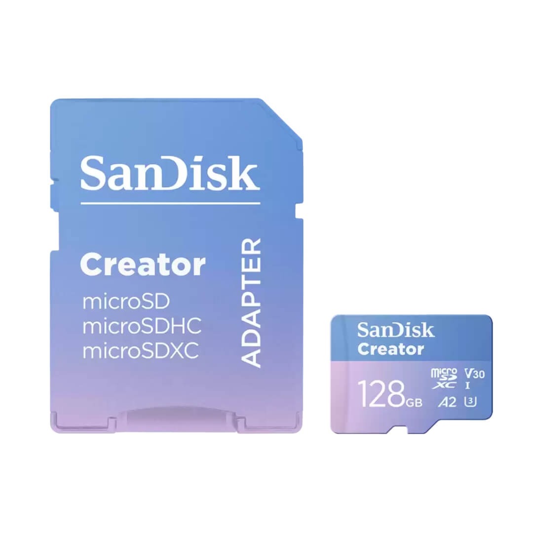Cartão de Memória 128GB SanDisk Creator MicroSDXC 190MB/s UHS-I V30 U3 A2
