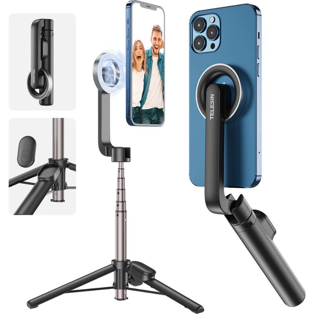 Bastão e Tripé para Celular com Suporte Magnético - Telesin