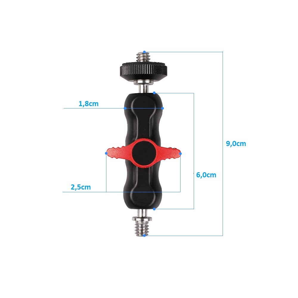 Adaptador Braço Mágico Articulável com Encaixe 1/4 Polegadas