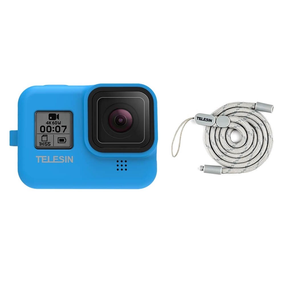Capa de Silicone para GoPro Hero 8 Black + Cordão Ajustável Telesin