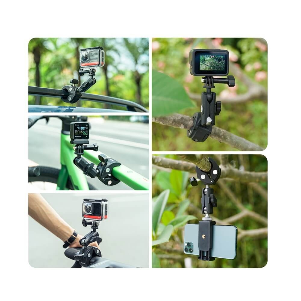Suporte de Garra Articulável para GoPro e Câmeras Similares - Telesin