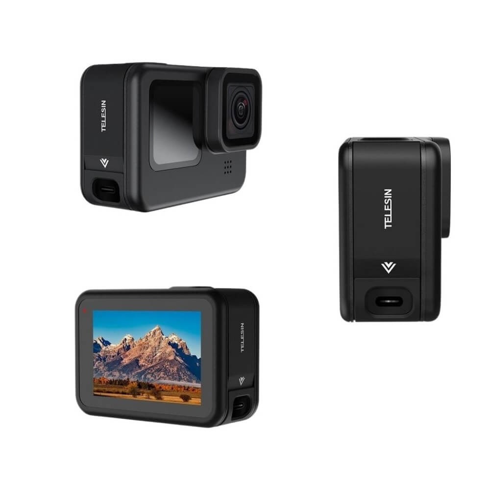 Porta Lateral para GoPro Hero 12 / 11 / 10 / 9 Black em Alumínio - Telesin