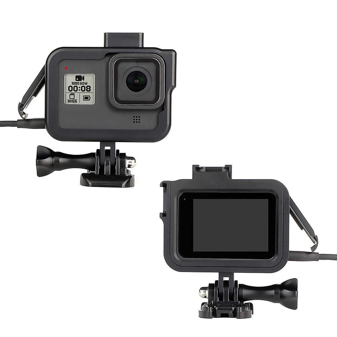 Suporte Frame para GoPro Hero 8 Black com Encaixe para Led e Microfone