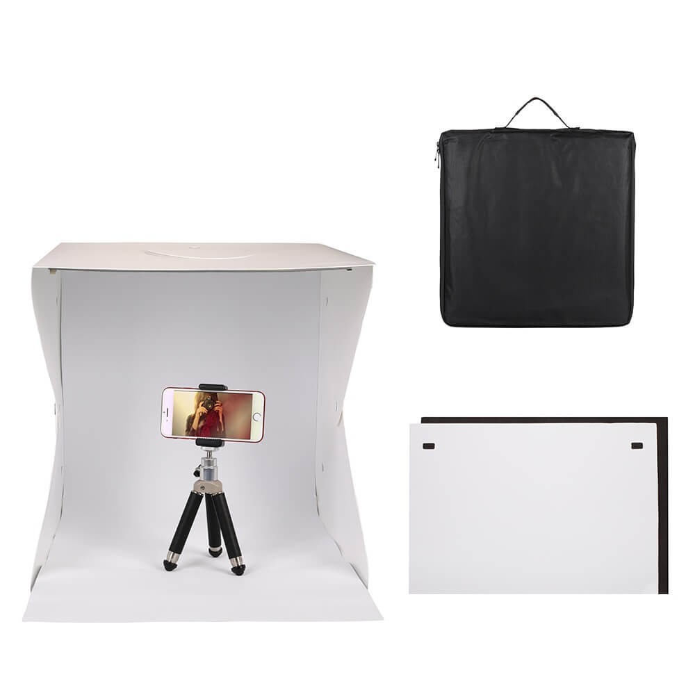 Mini Estúdio Fotográfico Portátil 40cm com Luzes de LED