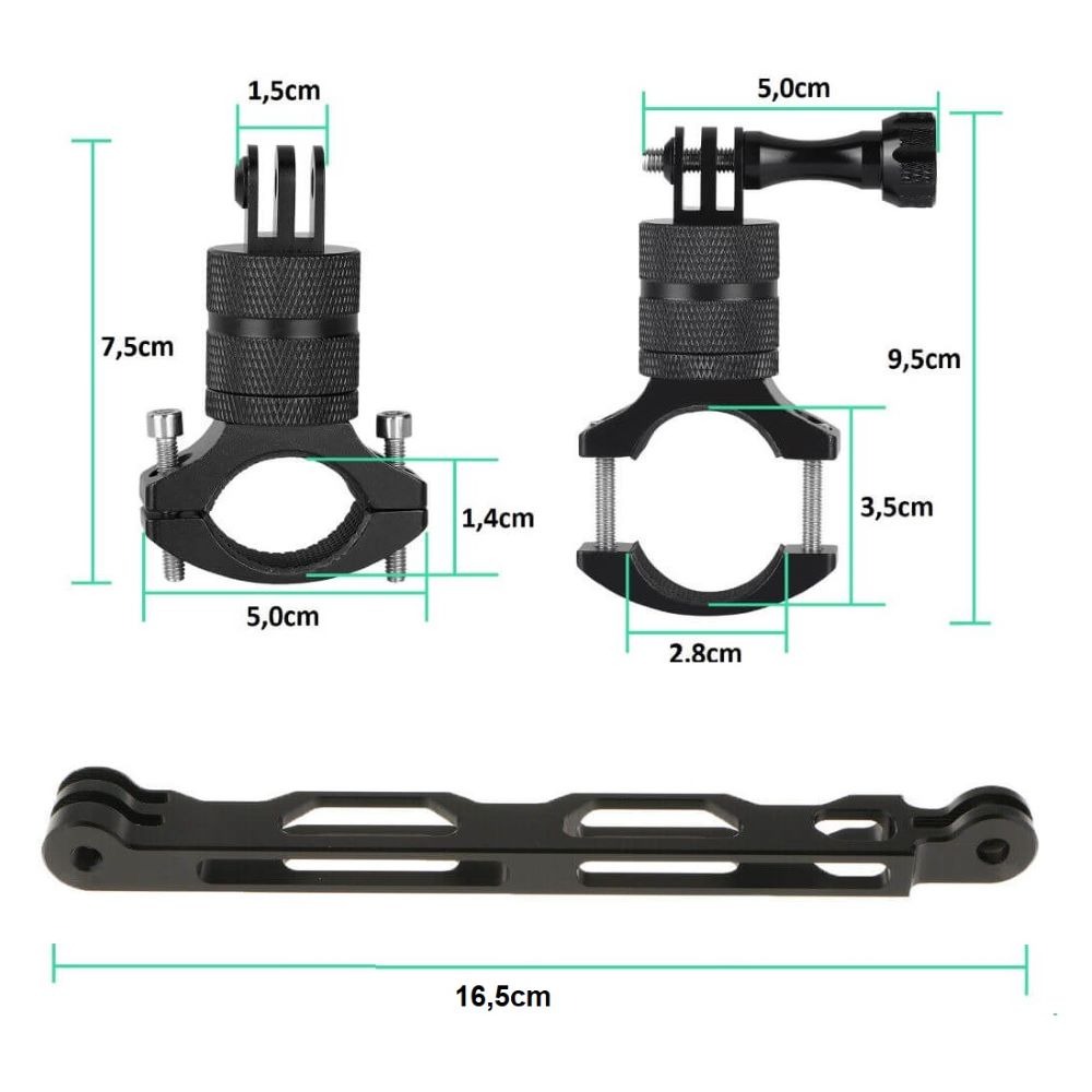 Suporte Extensor Guidão de Bike para GoPro em Alumínio 360º