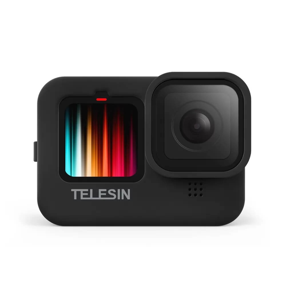 Capa de Silicone para GoPro Hero 12 / 11 / 10 / 9 Black + Cordão + Tampa - Telesin