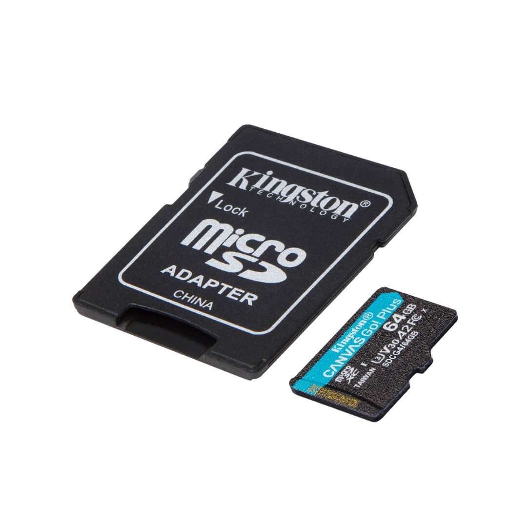 Cartão MicroSDXC 64GB Kingston Canvas Go! Plus UHS-I U3 V30 A2 200mb/s
