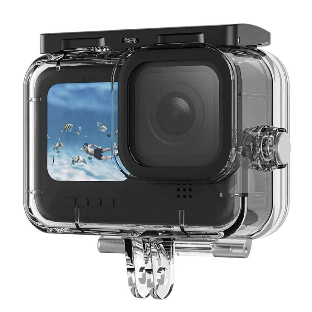 Caixa Estanque para GoPro Hero 13 / 12 / 11 / 10 / 9 Black com Tampa Extra - Telesin
